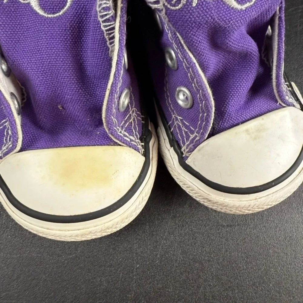 Converse All Star Purple Embroidered Monogrammed Toddler Shoes Size 4‎